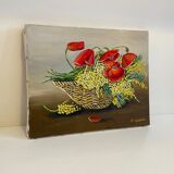 Bouquet of Poppies in a basket