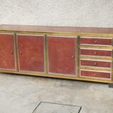 Sideboard shelf design 70 Michel Pignères amboyna burl chrome brass