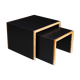 Side table black wooden trundles, 80s