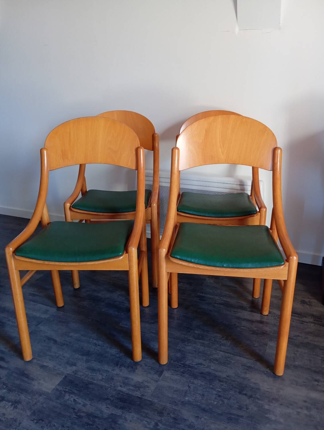 Baumann wood and leatherette chairs