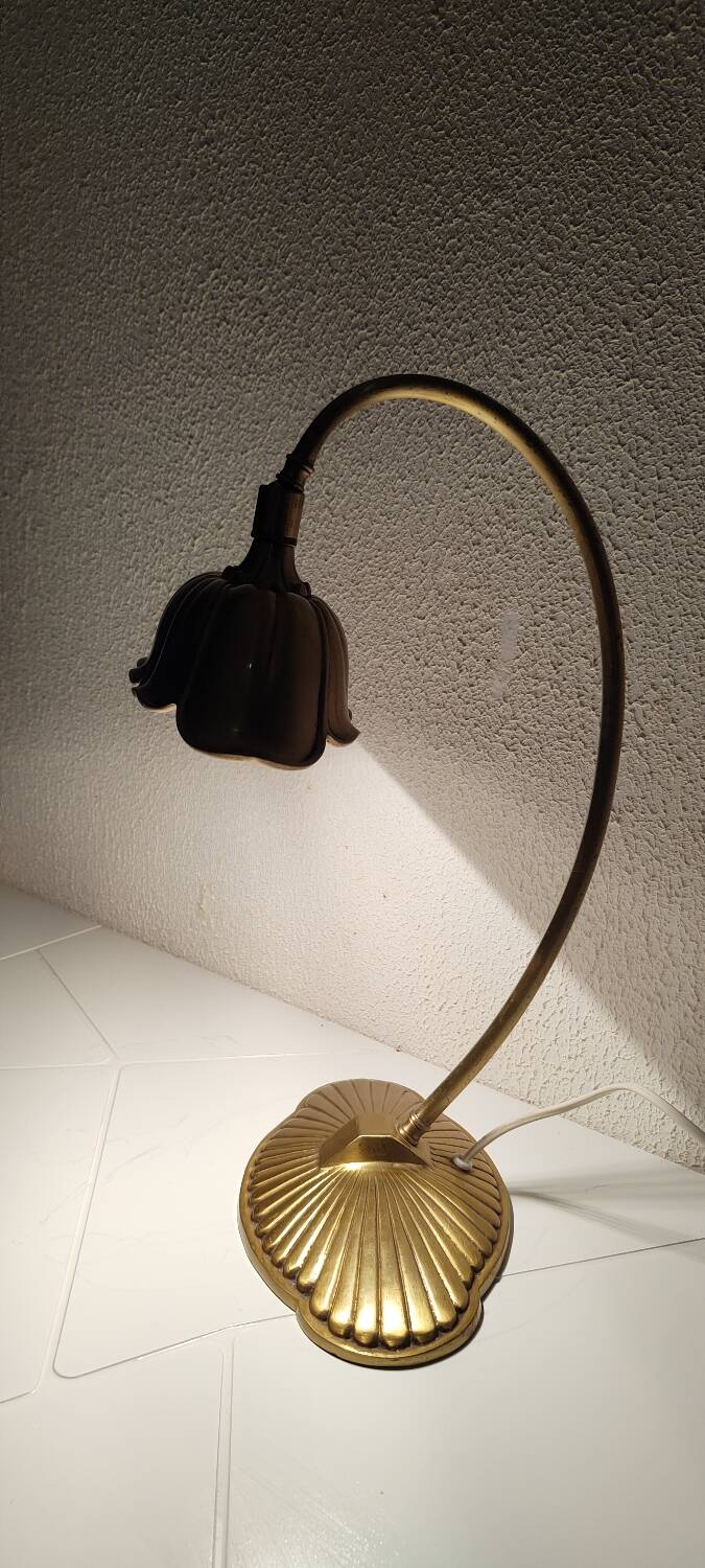 Magnificent bronze lamp by Lucas Rambouillet stone