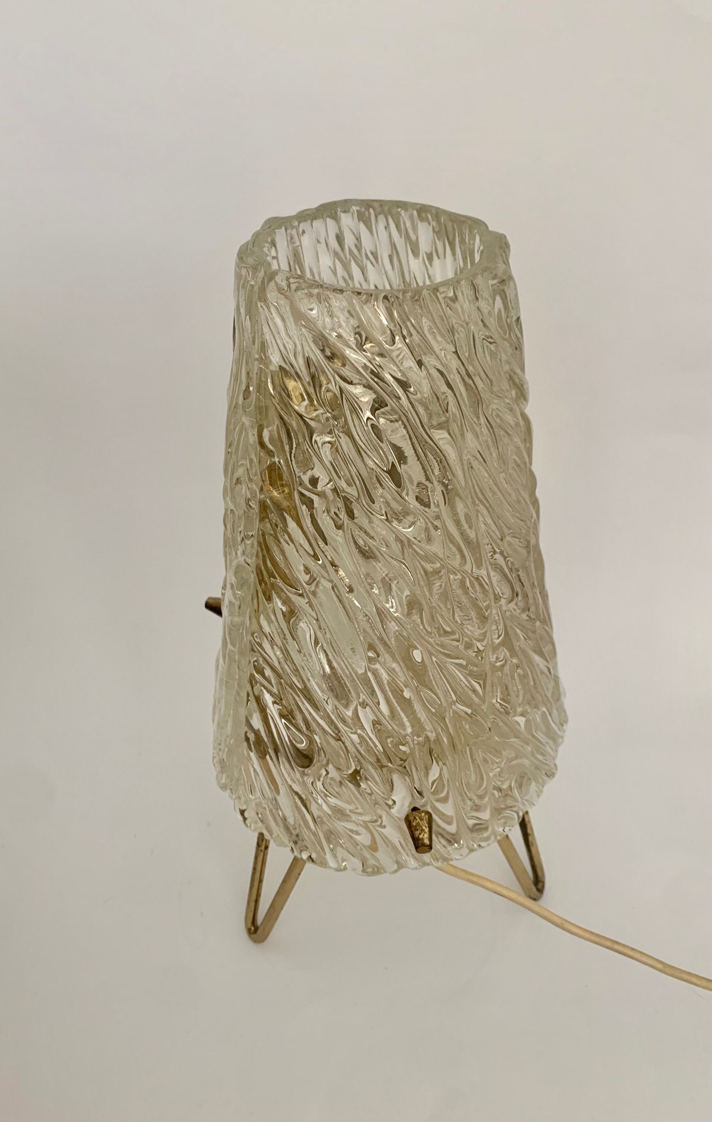 Ice Glass Table Lamp by J.T. Kalmar, Austria