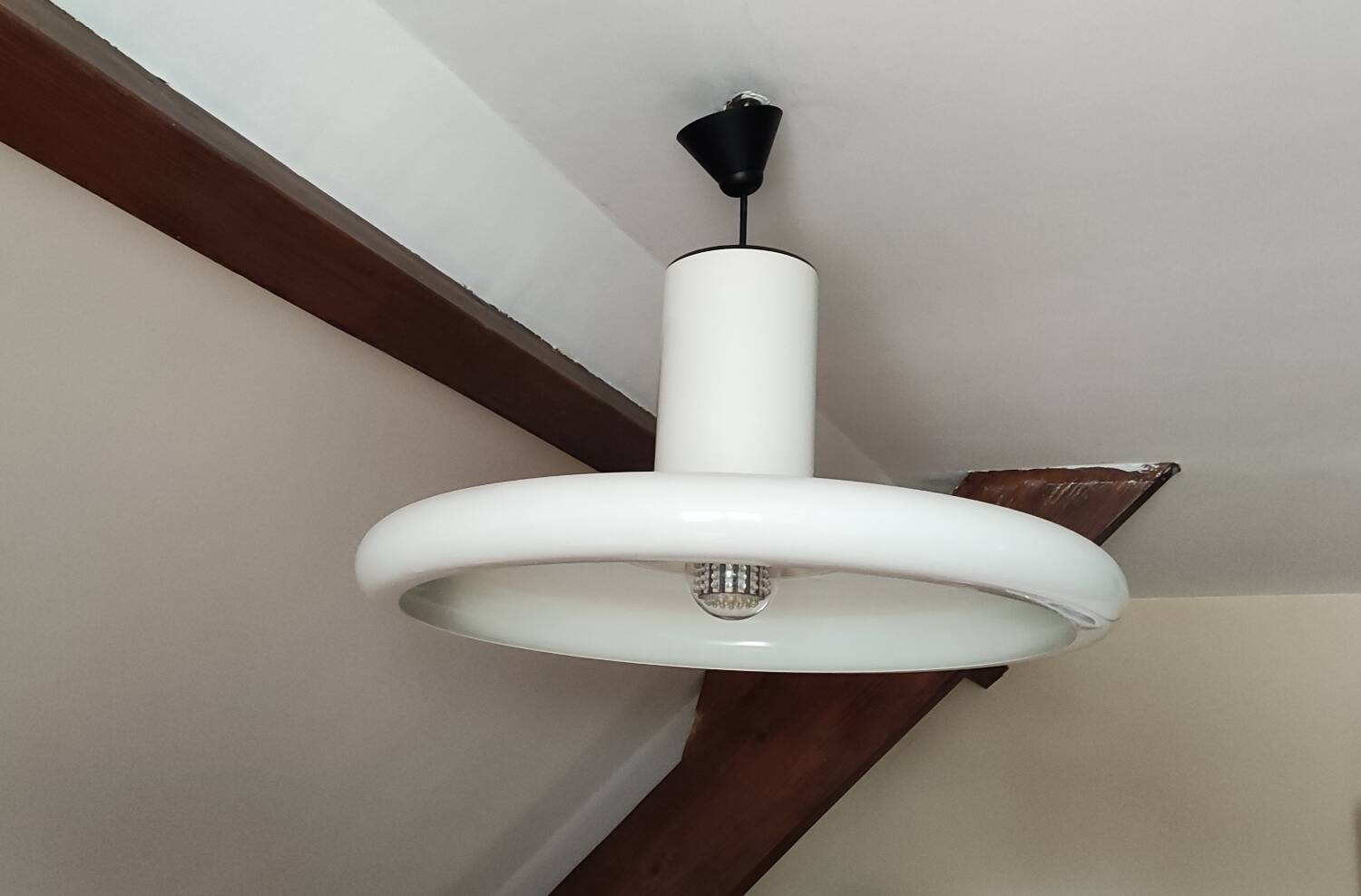 Lita pendant light white lacquered metal xl 60 cm vintage