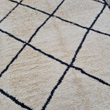 Tapis berbère en laine cadre noir 182x347 cm