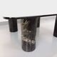 Vintage Italian square marble and glass coffee table from the 70s