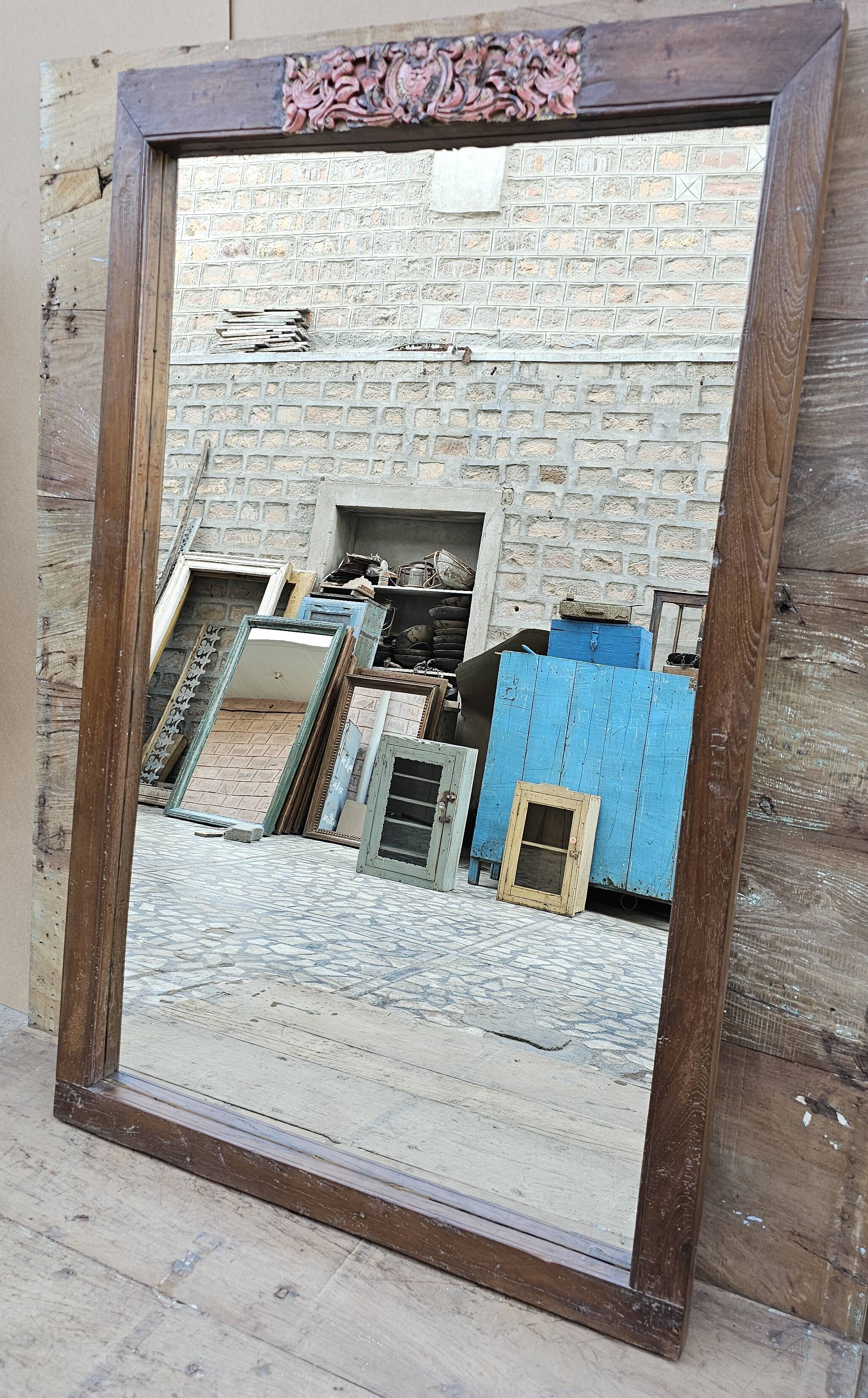 Burmese teak mirror