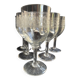 6 Large glasses 1/2 guilloché crystal – Art Nouveau