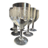 6 grands verres ½ cristal guilloché – Art nouveau