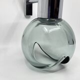 Glass and chrome wall lamp Eye Ball design Space Age Italy 1970