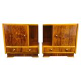 Pair of Italian Mid-Century Walnut Nightstands, 1950s