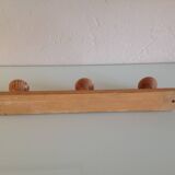 Vintage three-headed wooden coat rack from the 60s and 70s