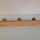 Vintage three-headed wooden coat rack from the 60s and 70s