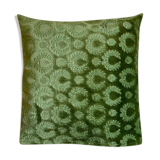 Coussin en velours brodé vert 40 cm