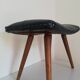 Dark blue leather stool with studs