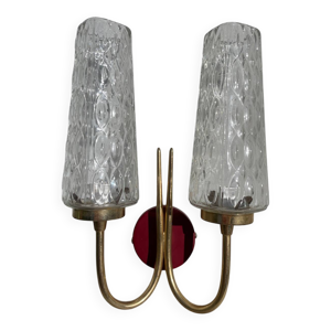 Applique en laiton et - 1950