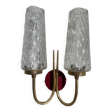 Brass and glass wall lamp 1950