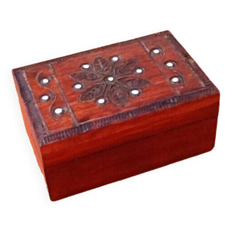 Small Carved Wood Box / Case