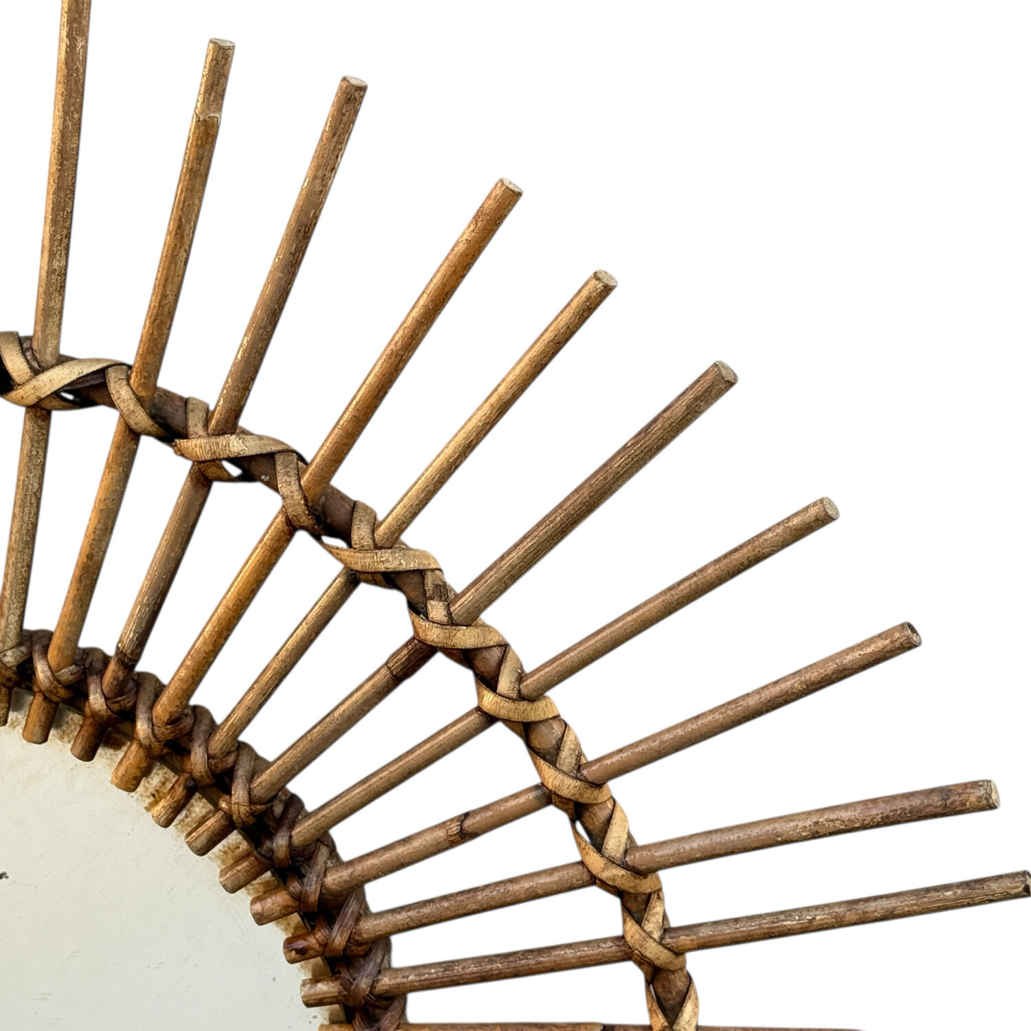 1960s Rattan Sun Mirror France