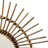 1960s Rattan Sun Mirror France