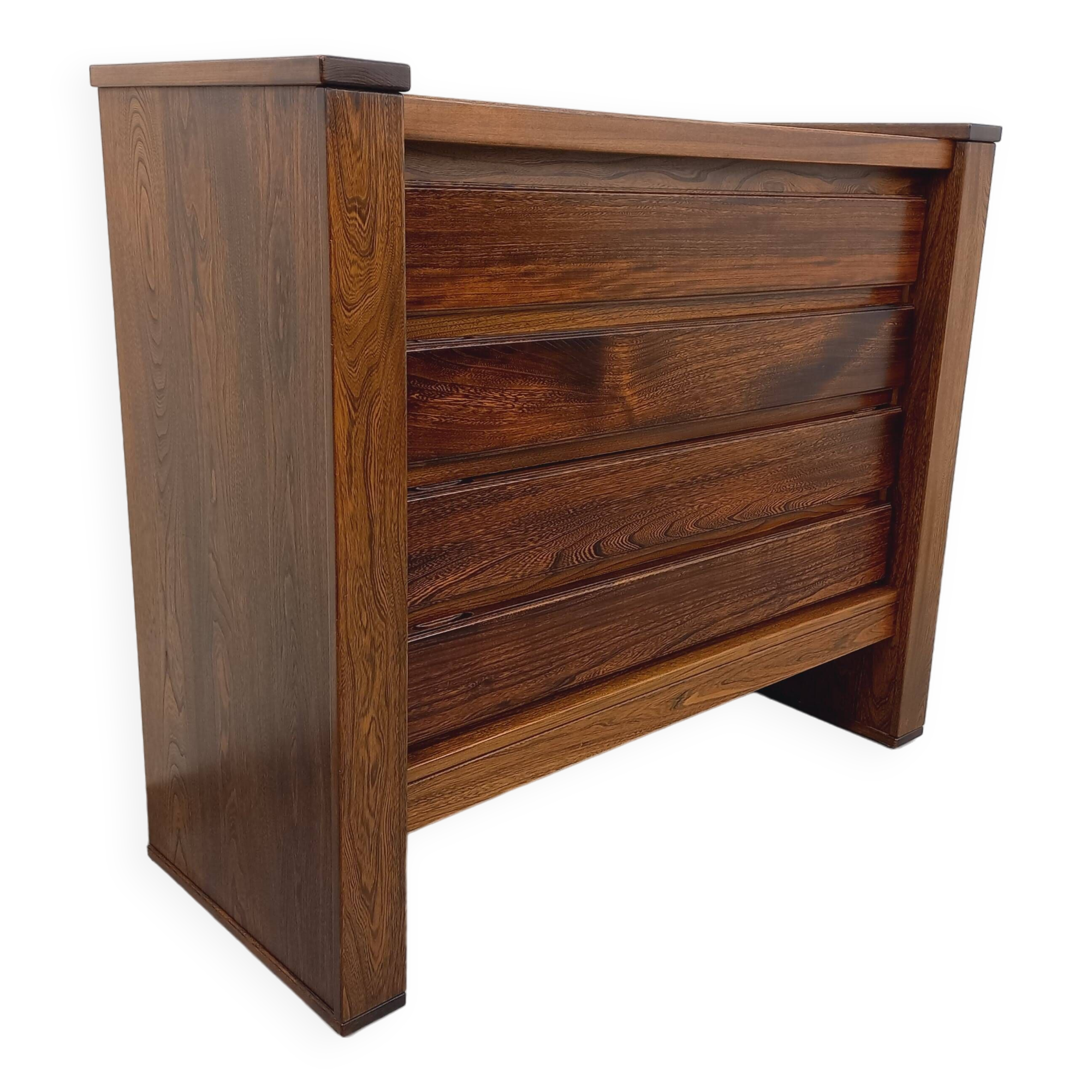 Vintage Maison Regain chest of drawers in solid elm from the 80s