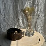 Large geometric glass vase H30