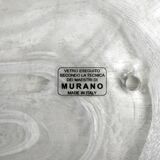 Pair of Modern Sconces in Brass and Milk White Murano Glass and Amber Glass