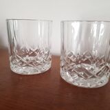 Set of 2 crystal whisky glasses