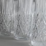 Vintage Transparent Crystal Glasses Set of 11 - Italian 1970s Tableware