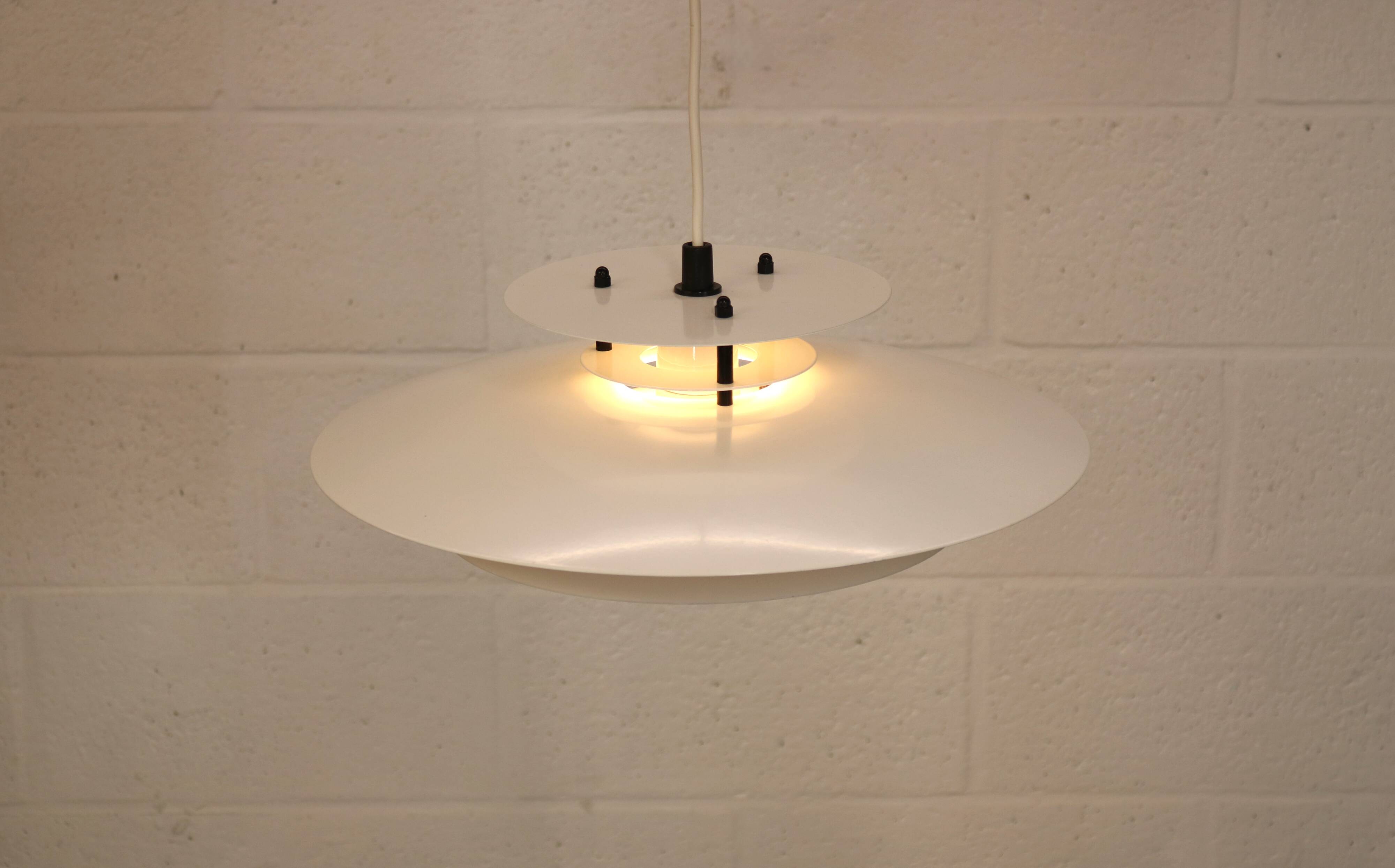 Vintage Laterna Danica Pendant Lamp: White & Black Danish Design