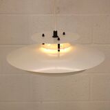 Vintage Laterna Danica Pendant Lamp: White & Black Danish Design