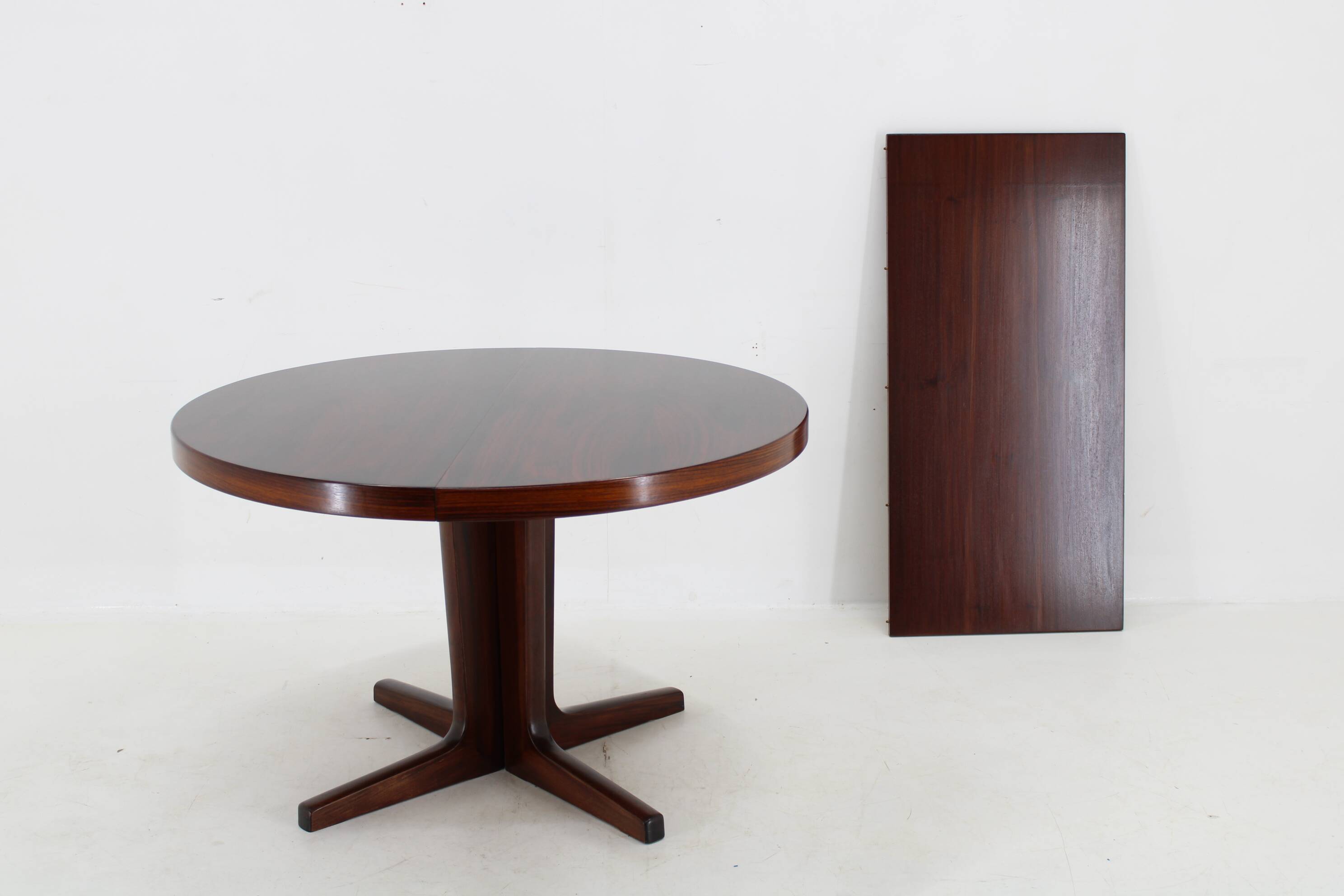 1960s Danish Round Wooden Extendable Table