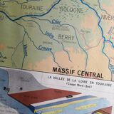 Vintage school map mdi france brittany, vendée, pays de la loire.