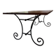 Large table with wrought iron legs