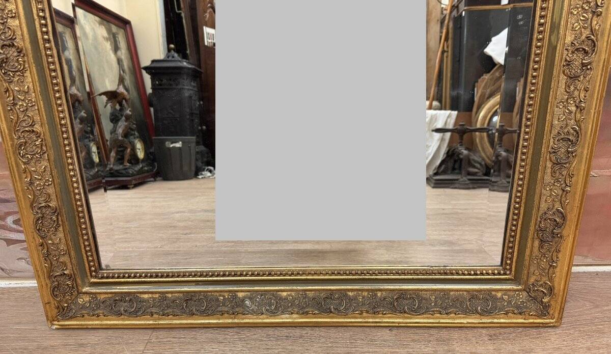large Napoleon III period mirror in gilded wood circa 1880
