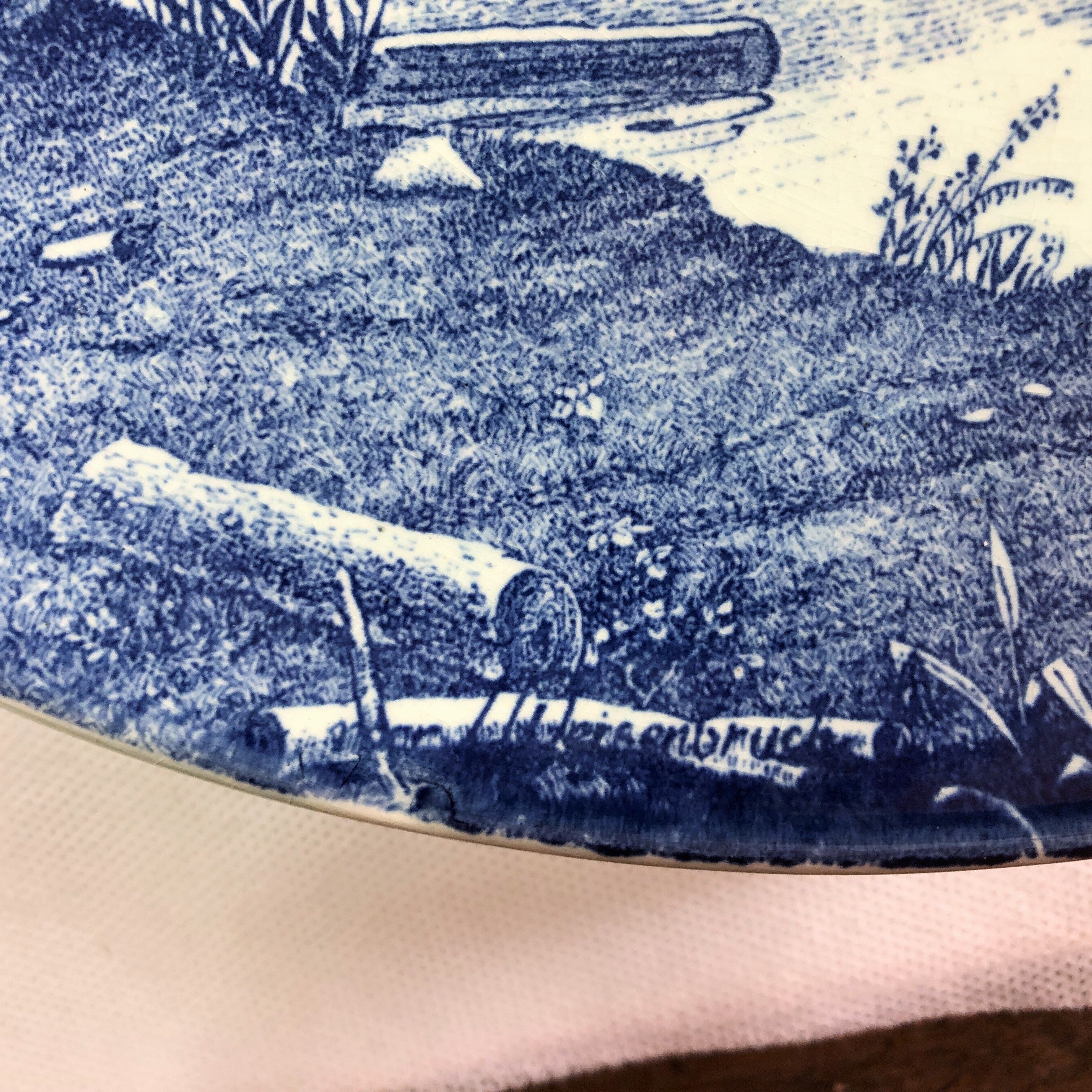 Dish faîence Delfts Holland blue shade Weisenbruch 33,5 cm