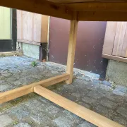 Renovated extendable farmhouse table in solid wood 140-240cm 1960