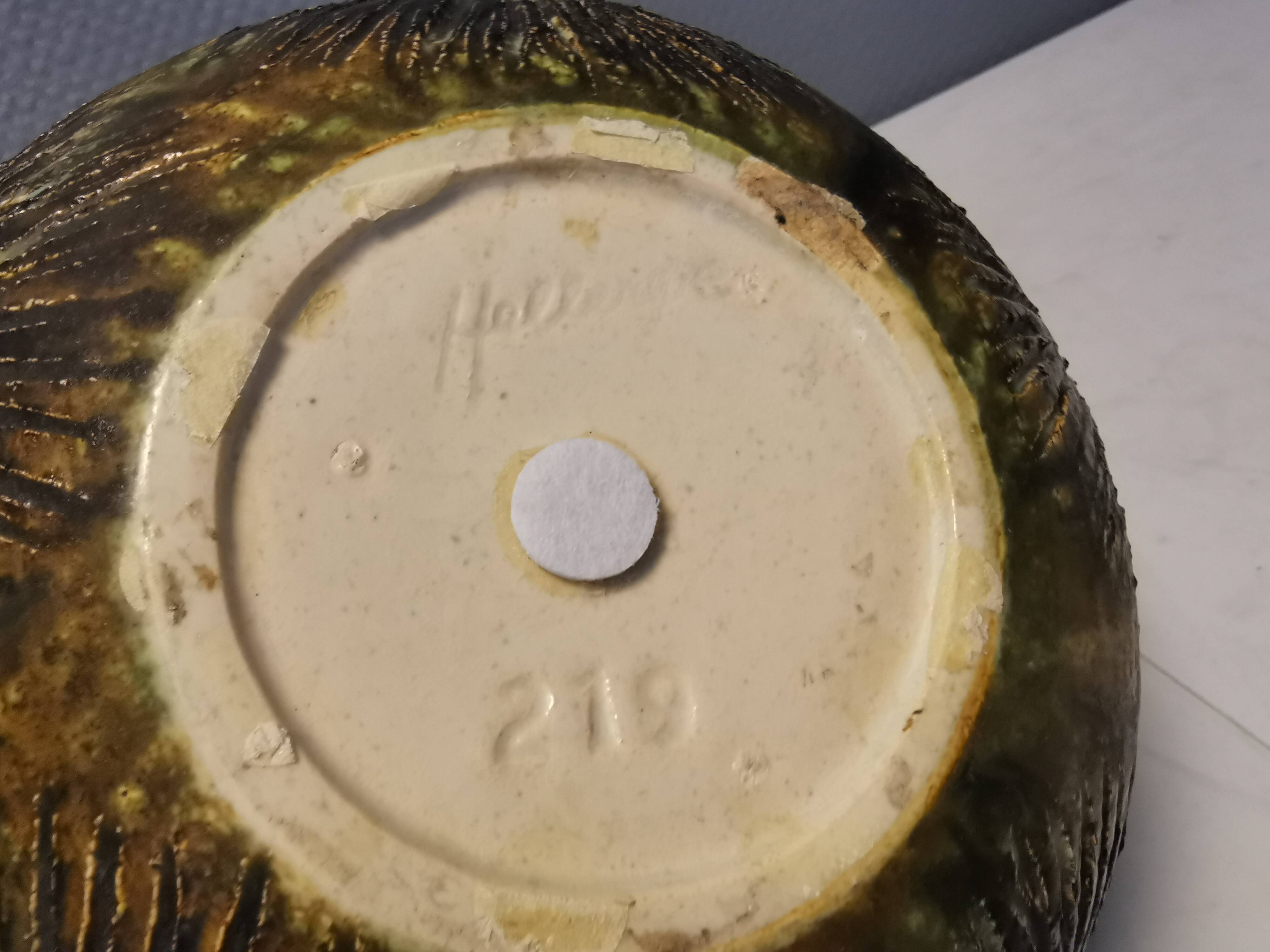 Bol en céramique, conçu par Jette Hellerøe pour son propre atelier de céramique, Danemark années 1980.