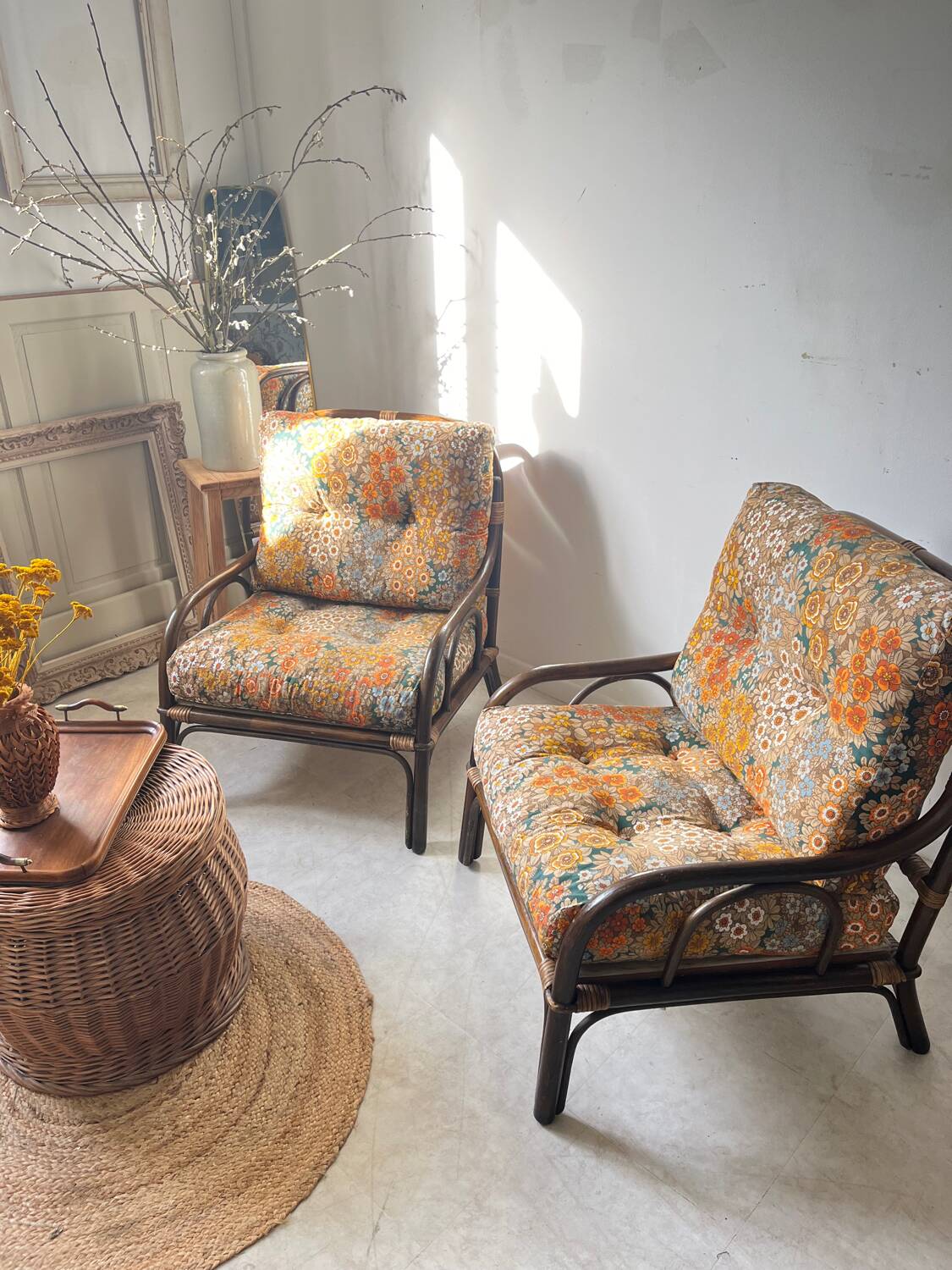 Liberty rattan armchairs