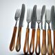 SOLINGEN Lot of 12 cheese cutlery Antique knives with horn handles and steel blades