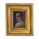 Portrait table ec. Pre-Raphaelic signed E.M.P. XIX° century + frame