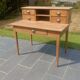 Antique solid oak desk with steps – 5 drawers