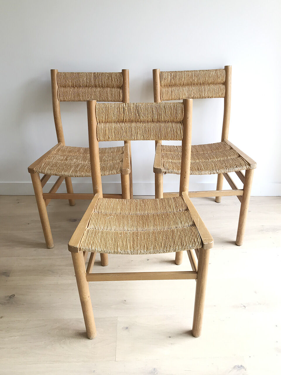 3 Pierre Gautier-Delaye chairs. Vergnères 1960s edition