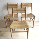 3 Pierre Gautier-Delaye chairs. Vergnères 1960s edition