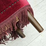 1970s, Danish lounge chair, original condition, cherry-red velour fabric.