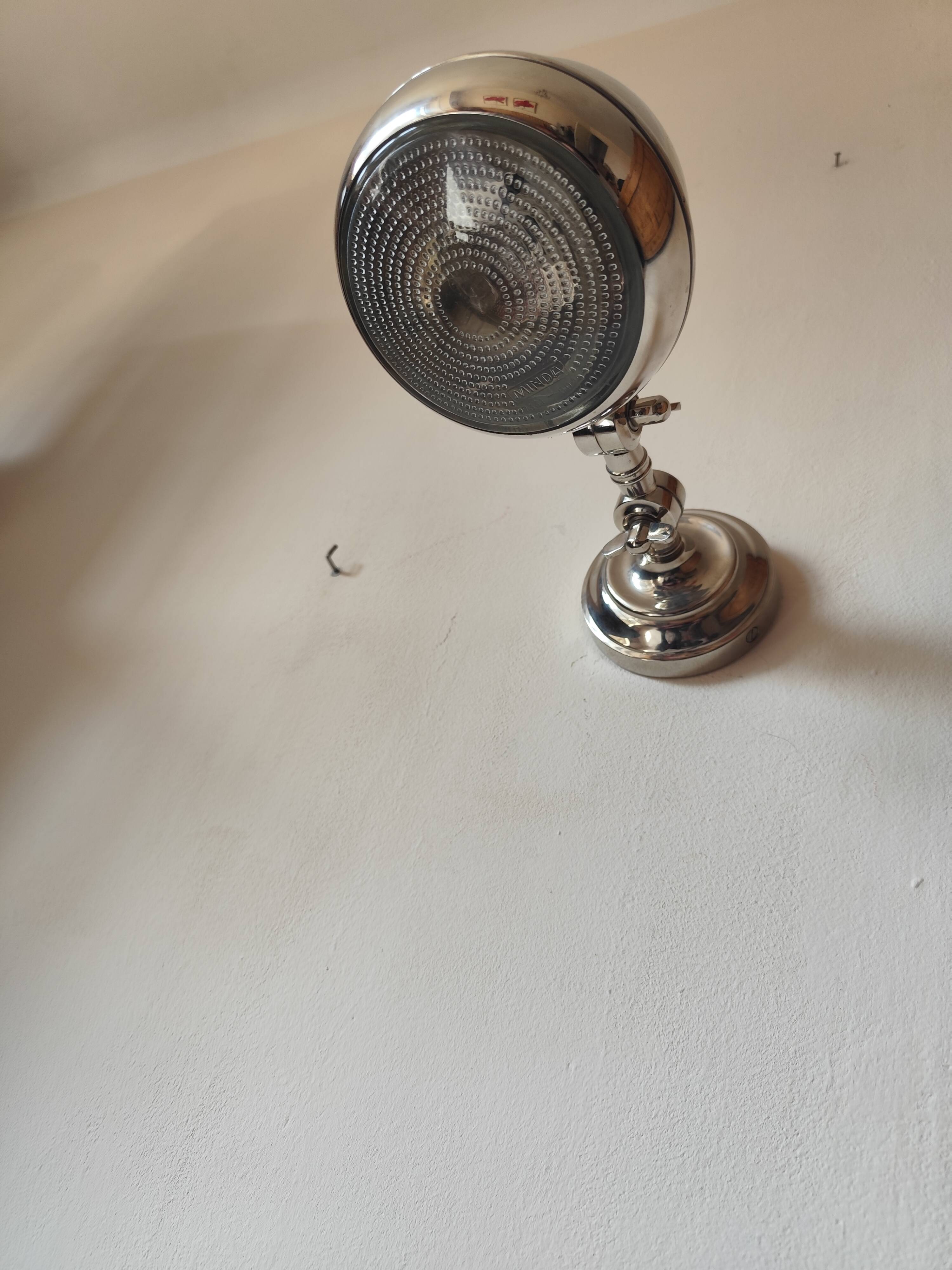 Adjustable brushed metal spotlight - articulated headlight lamp