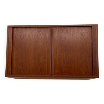 Meuble à Porte Tambour en Teck Par Kai Kristiansen Pour Feldballes