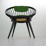 Black original "circle" chair Yngve Ekström for Swedese, 1960s, Sweden