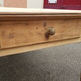 Table de ferme 2 tiroirs peuplier et chataignier