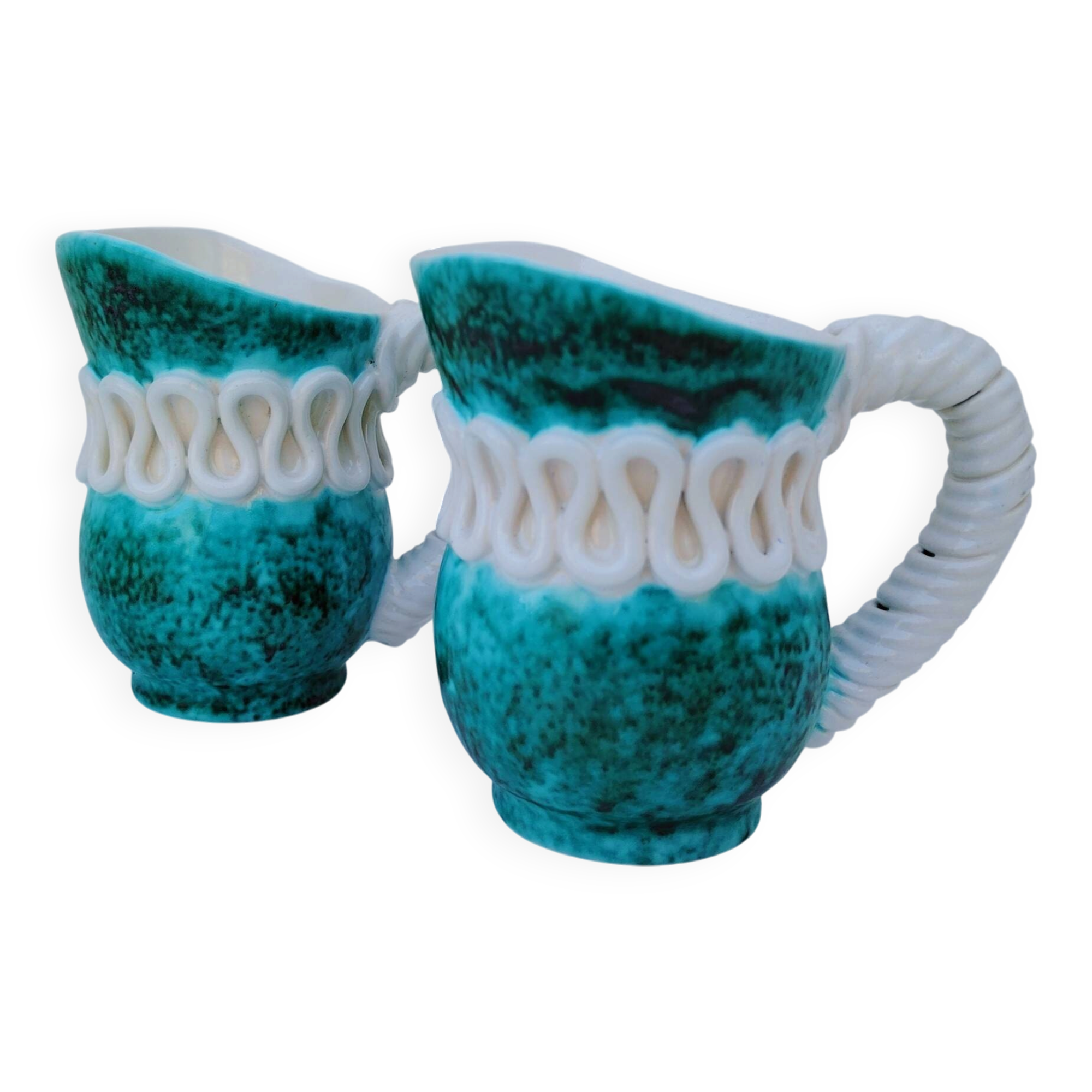 Pair of milk jugs/pitchers, Sainte Radegonde, G.Asch