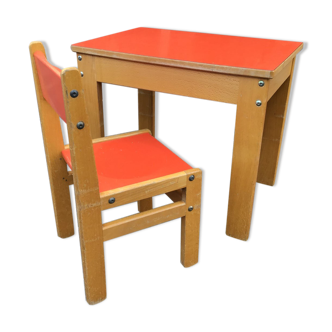 Bureau et chaise enfant école